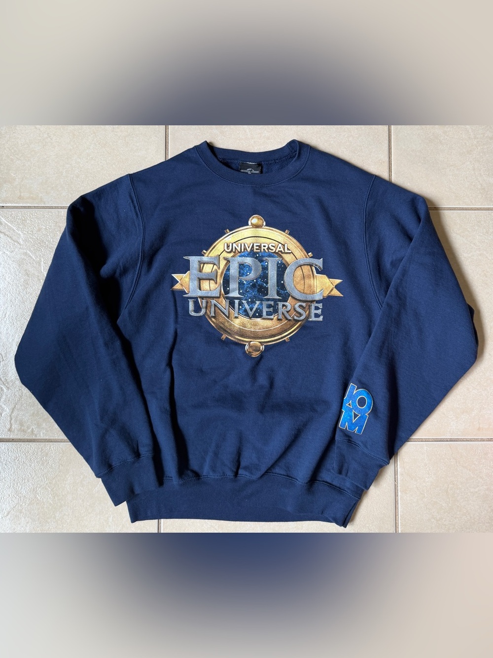 Universal Studios Epic Universe Mens S/M Blue Crewneck Sweatshirt Pullover